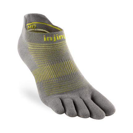 Injinji Run Lightweight No-Show Coolmax Neon Silver