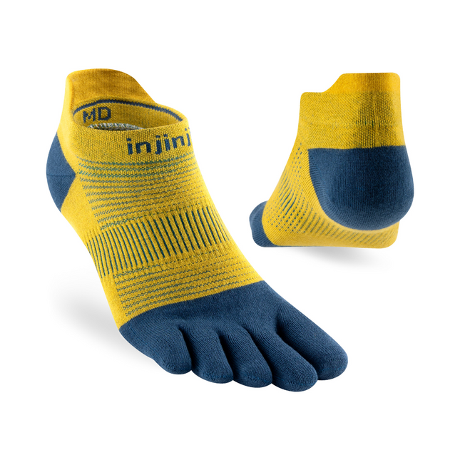 Injinji Run Lightweight No-Show Coolmax Royal Yellow