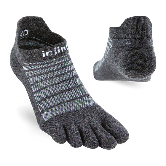 Injinji Run Lightweight No-Show Wool Slate