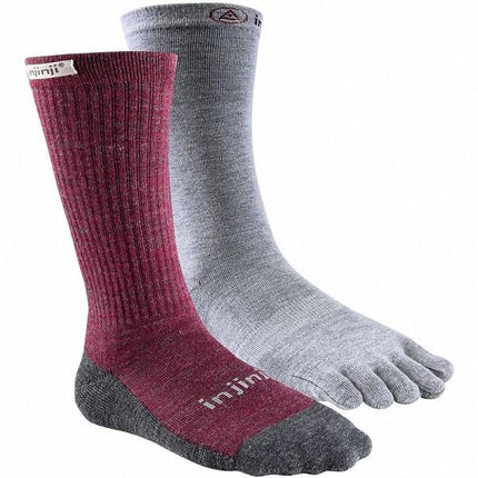 Injinji Womens Liner+Hiker Crew Maroon