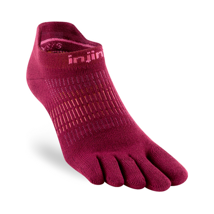 Injinji Women's Run Lightweight No-Show Coolmax Beetroot