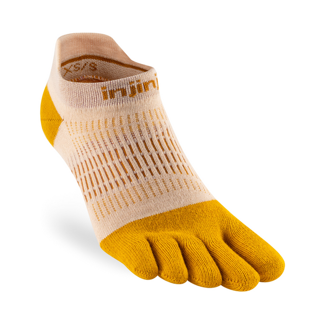 Injinji Women's Run Lightweight No-Show Coolmax Golden Spice