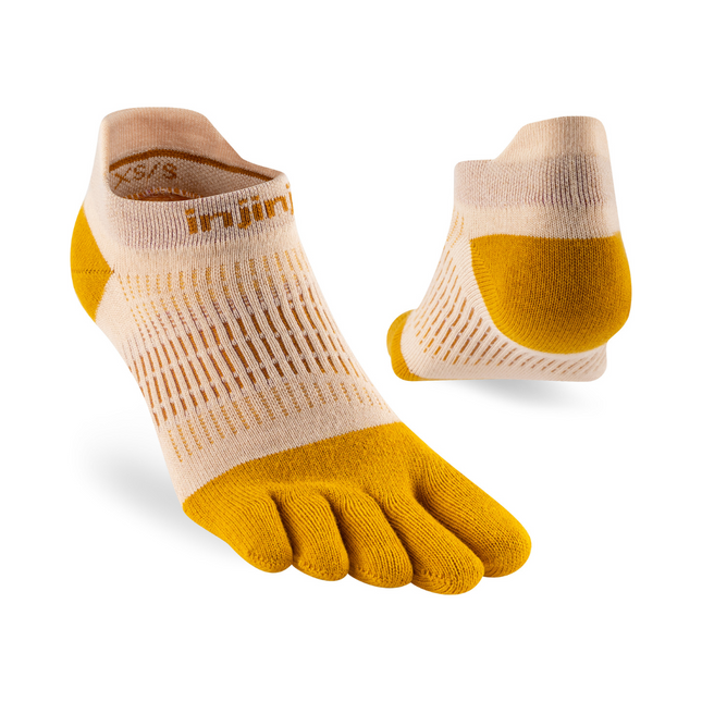 Injinji Women's Run Lightweight No-Show Coolmax Golden Spice