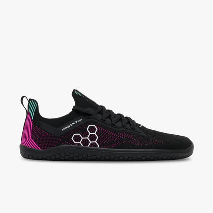 Vivobarefoot Primus Lite Knit Obsidian Vibrant Pink Vrouwen