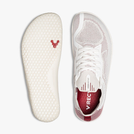 Vivobarefoot Primus Lite Knit Off White Burgundy Vrouwen